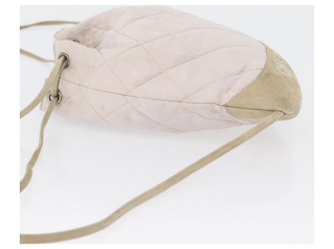 CHANEL Rucksack Satin Weiß Silber CC Auth bs33422 - Ansicht 4