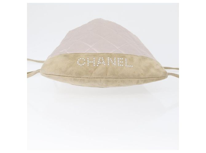 CHANEL Rucksack Satin Weiß Silber CC Auth bs33422 - Ansicht 5