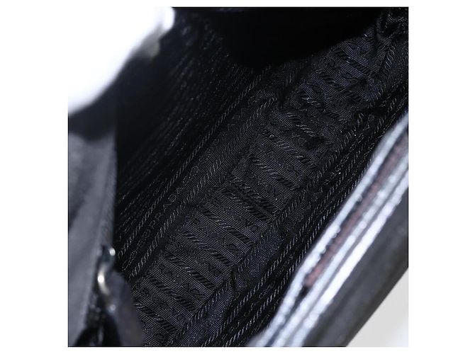PRADA Handtasche aus Wildleder schwarz silber Auth 166861 - Ansicht 11