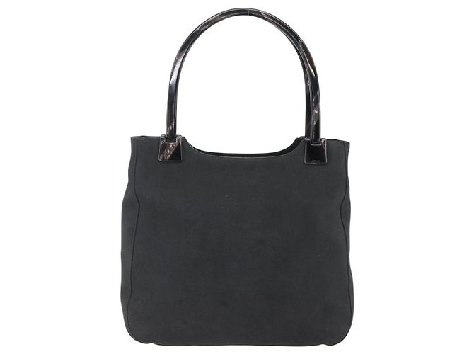 PRADA Handtasche aus Wildleder schwarz silber Auth 166861 - Ansicht 13