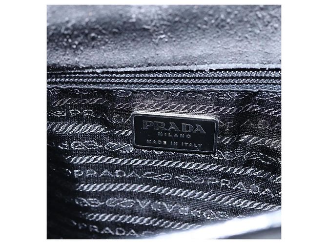 PRADA Handtasche aus Wildleder schwarz silber Auth 166861 - Ansicht 17