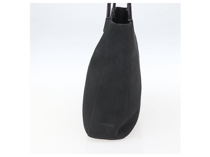 PRADA Handtasche aus Wildleder schwarz silber Auth 166861 - Ansicht 4