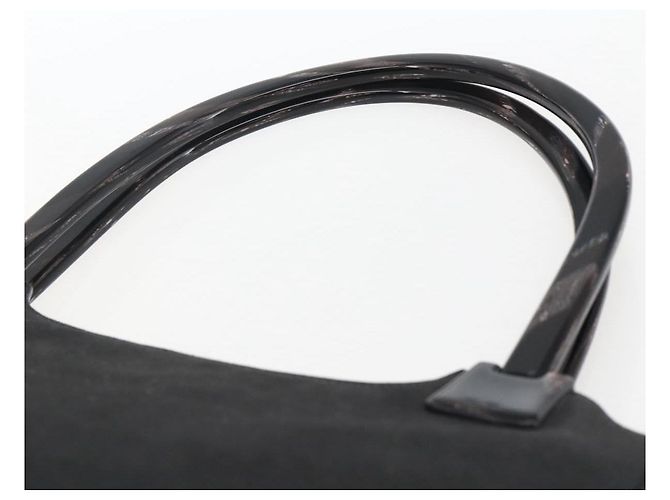 PRADA Handtasche aus Wildleder schwarz silber Auth 166861 - Ansicht 8