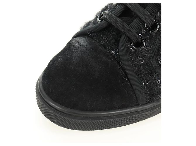 Sneakers Alte LOUIS VUITTON in Lana e Tela Nera LV Auth 158597M Nero - vista 5