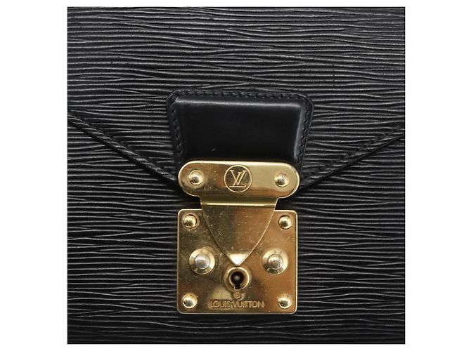 LOUIS VUITTON Epi Serie Dragonne Clutch Bag Nero M52612 LV Auth LNZ266 - vista 17