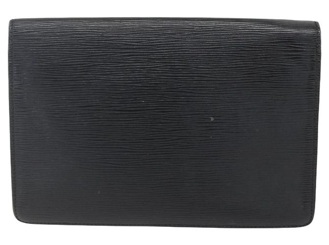LOUIS VUITTON Epi Serie Dragonne Clutch Bag Nero M52612 LV Auth LNZ266 - vista 2