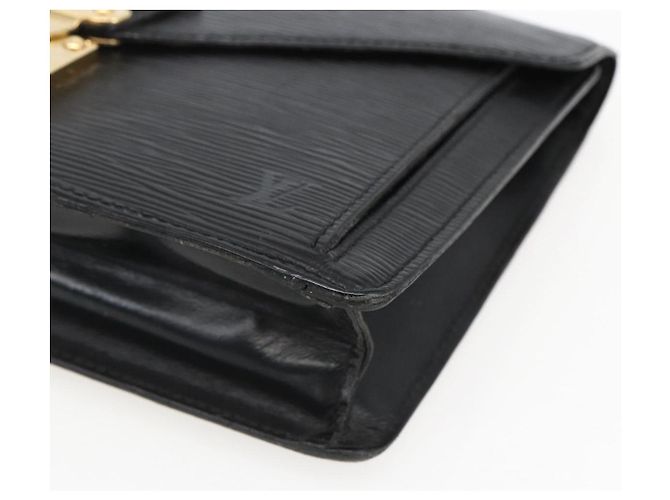 LOUIS VUITTON Epi Serie Dragonne Clutch Bag Nero M52612 LV Auth LNZ266 - vista 7