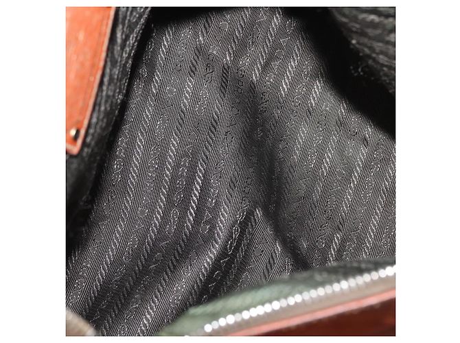 PRADA Borsa a Mano in Pelle 2 in 1 Arancione Argento Auth bs33283 - vista 11