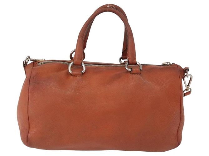 PRADA Borsa a Mano in Pelle 2 in 1 Arancione Argento Auth bs33283 - vista 2
