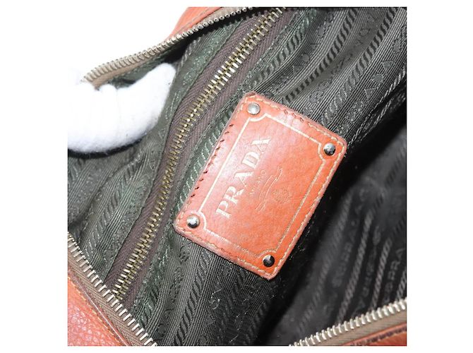 PRADA Borsa a Mano in Pelle 2 in 1 Arancione Argento Auth bs33283 - vista 21