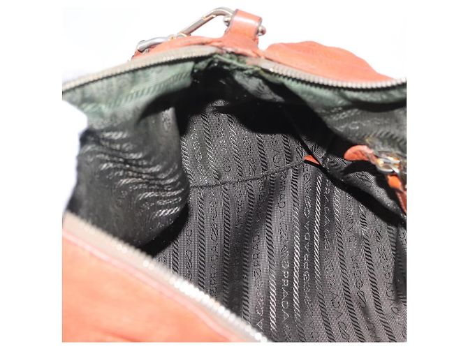 PRADA Borsa a Mano in Pelle 2 in 1 Arancione Argento Auth bs33283 - vista 23