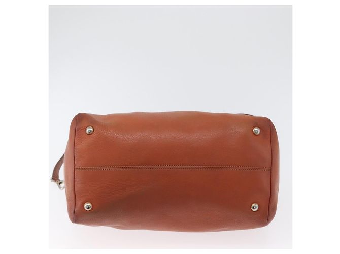PRADA Borsa a Mano in Pelle 2 in 1 Arancione Argento Auth bs33283 - vista 5
