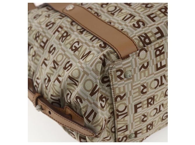 Salvatore Ferragamo Tote Bag aus Canvas Beige Auth bs33551 - Ansicht 14