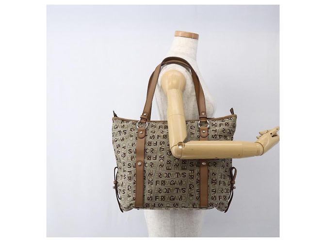 Salvatore Ferragamo Tote Bag aus Canvas Beige Auth bs33551 - Ansicht 22