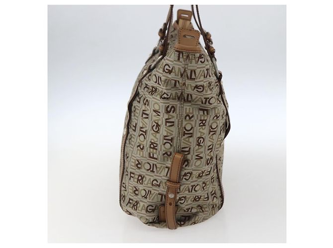 Salvatore Ferragamo Tote Bag aus Canvas Beige Auth bs33551 - Ansicht 4