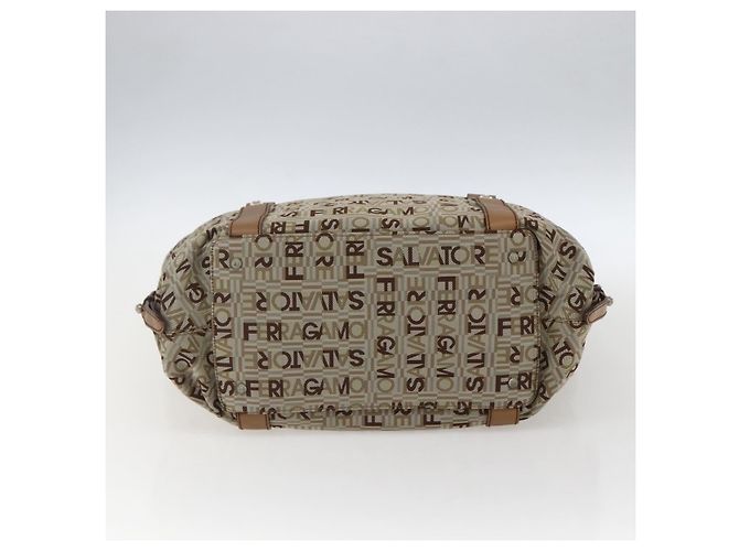 Salvatore Ferragamo Tote Bag aus Canvas Beige Auth bs33551 - Ansicht 5