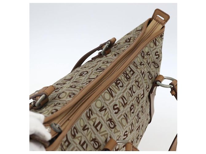 Salvatore Ferragamo Tote Bag aus Canvas Beige Auth bs33551 - Ansicht 6