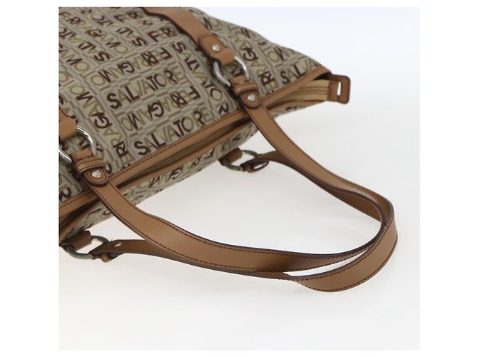 Salvatore Ferragamo Tote Bag aus Canvas Beige Auth bs33551 - Ansicht 7