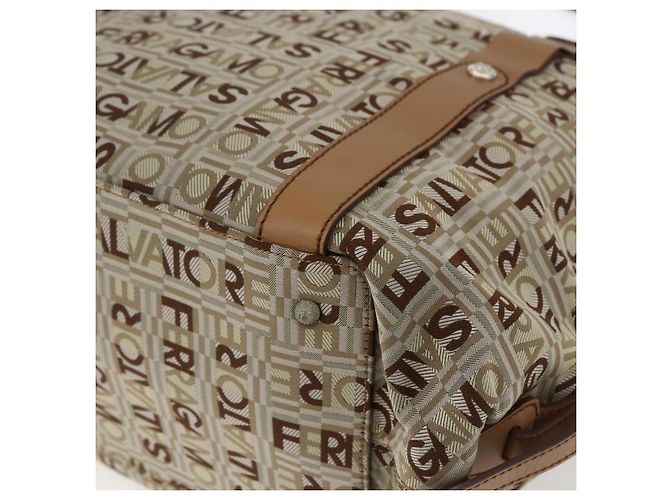 Salvatore Ferragamo Tote Bag aus Canvas Beige Auth bs33551 - Ansicht 9