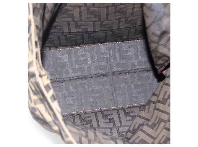 Borsa a mano in tela Zucca FENDI nera e marrone Auth ep13514 Nero - vista 11