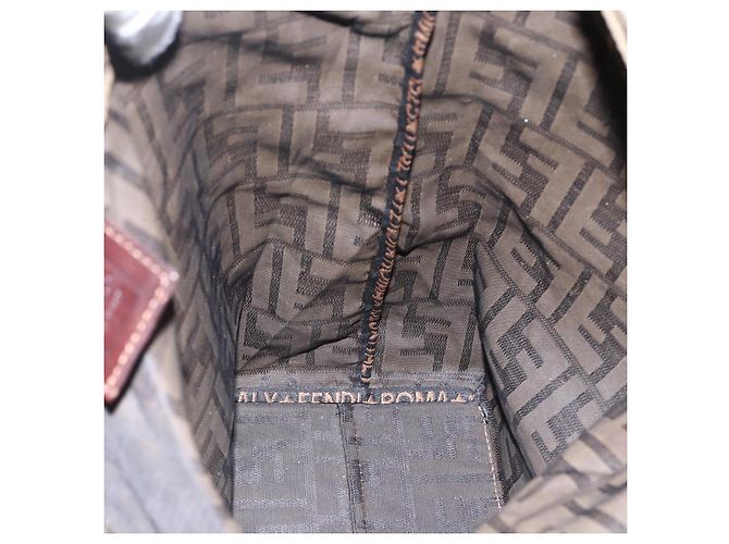 Borsa a mano in tela Zucca FENDI nera e marrone Auth ep13514 Nero - vista 17