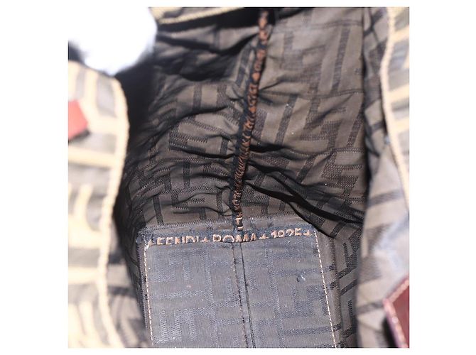 Borsa a mano in tela Zucca FENDI nera e marrone Auth ep13514 Nero - vista 18