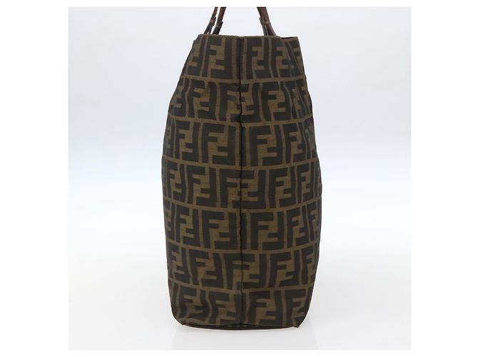 Borsa a mano in tela Zucca FENDI nera e marrone Auth ep13514 Nero - vista 3