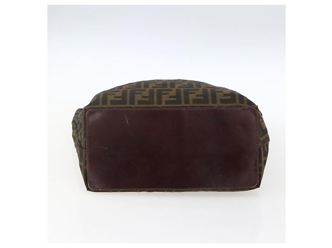 Borsa a mano in tela Zucca FENDI nera e marrone Auth ep13514 Nero - vista 5