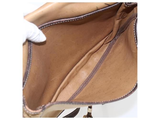 LOEWE Borsa a Spalla Anagramma in Camoscio Marrone Oro Auth 173473 D'oro - vista 12