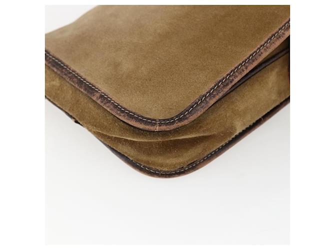 LOEWE Borsa a Spalla Anagramma in Camoscio Marrone Oro Auth 173473 D'oro - vista 14
