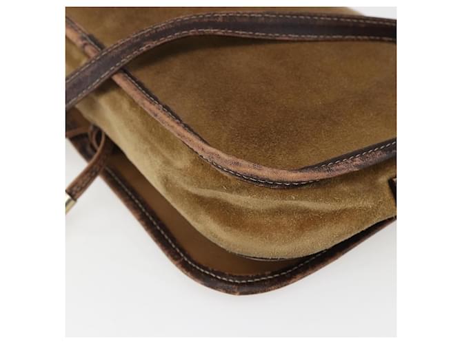 LOEWE Borsa a Spalla Anagramma in Camoscio Marrone Oro Auth 173473 D'oro - vista 15