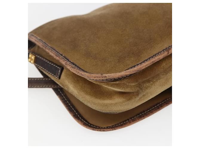 LOEWE Borsa a Spalla Anagramma in Camoscio Marrone Oro Auth 173473 D'oro - vista 16