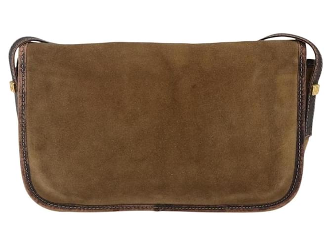 LOEWE Borsa a Spalla Anagramma in Camoscio Marrone Oro Auth 173473 D'oro - vista 2