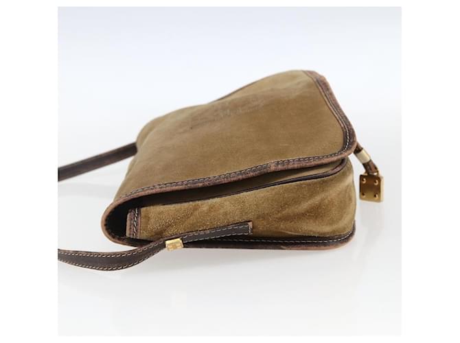 LOEWE Borsa a Spalla Anagramma in Camoscio Marrone Oro Auth 173473 D'oro - vista 3