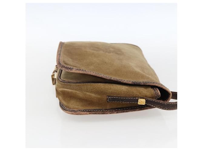 LOEWE Borsa a Spalla Anagramma in Camoscio Marrone Oro Auth 173473 D'oro - vista 4
