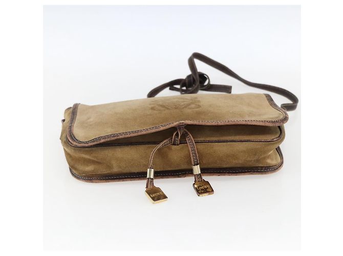LOEWE Borsa a Spalla Anagramma in Camoscio Marrone Oro Auth 173473 D'oro - vista 5