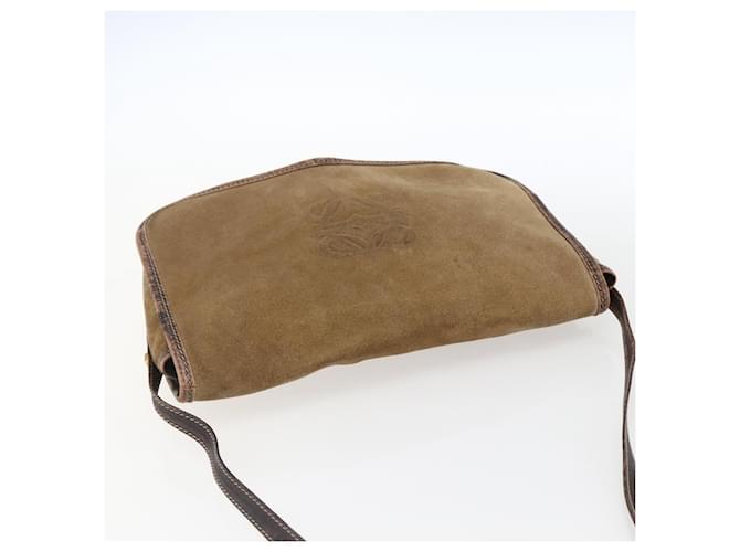 LOEWE Borsa a Spalla Anagramma in Camoscio Marrone Oro Auth 173473 D'oro - vista 6