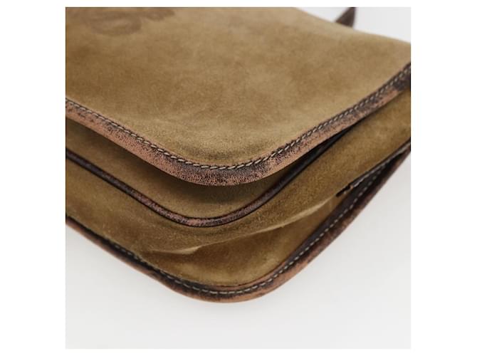 LOEWE Borsa a Spalla Anagramma in Camoscio Marrone Oro Auth 173473 D'oro - vista 9