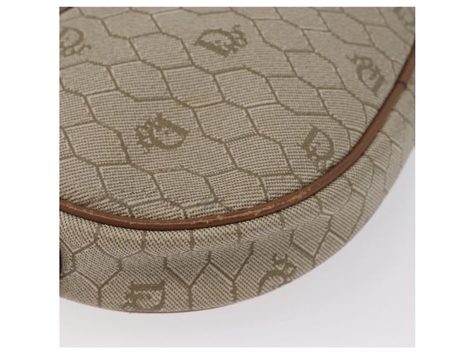 Borsa a spalla in tela a nido d'ape PVC beige oro Christian Dior Auth bs33486 - vista 14
