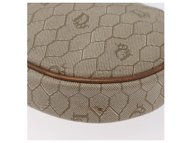 Borsa a spalla in tela a nido d'ape PVC beige oro Christian Dior Auth bs33486 - vista 15