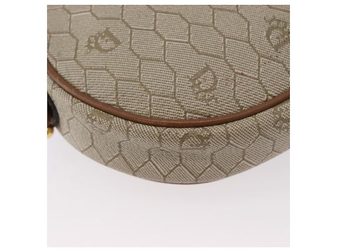 Borsa a spalla in tela a nido d'ape PVC beige oro Christian Dior Auth bs33486 - vista 16