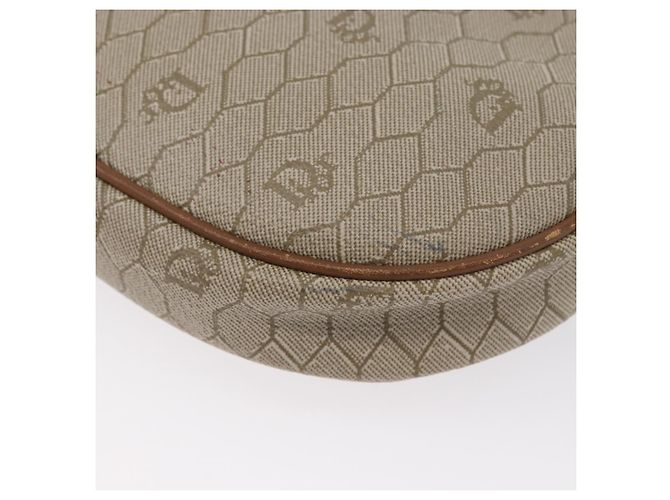 Borsa a spalla in tela a nido d'ape PVC beige oro Christian Dior Auth bs33486 - vista 17