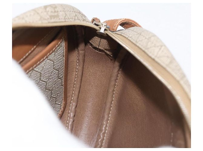 Borsa a spalla in tela a nido d'ape PVC beige oro Christian Dior Auth bs33486 - vista 19