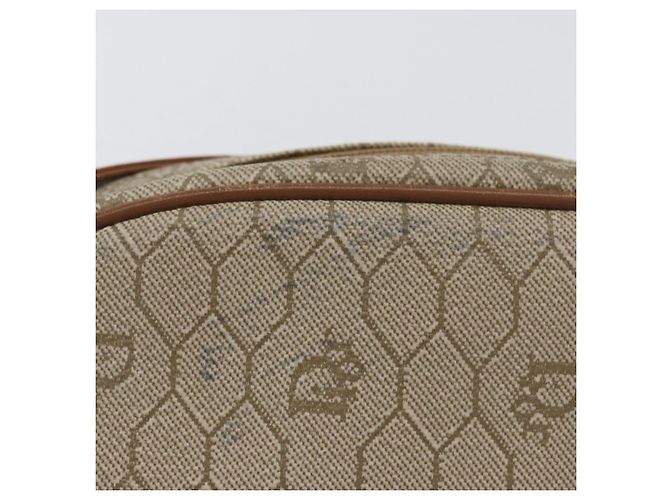 Borsa a spalla in tela a nido d'ape PVC beige oro Christian Dior Auth bs33486 - vista 3