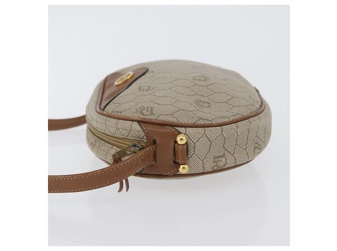 Borsa a spalla in tela a nido d'ape PVC beige oro Christian Dior Auth bs33486 - vista 5