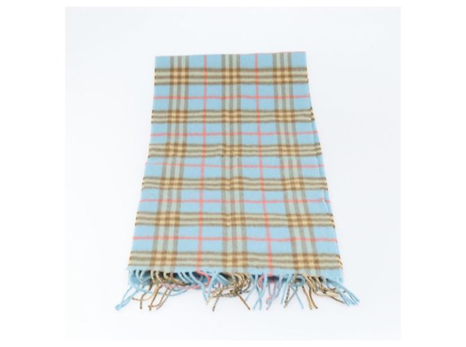 Sciarpa Nova Check in cashmere Burberrys Azzurro Chiaro Auth am10659 Blu chiaro - vista 10