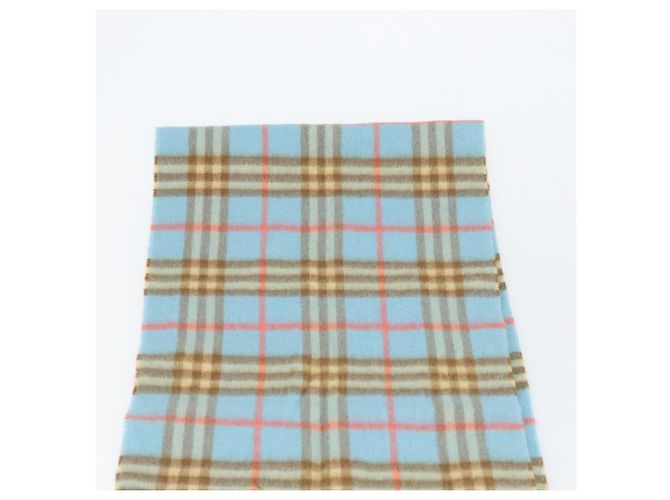Sciarpa Nova Check in cashmere Burberrys Azzurro Chiaro Auth am10659 Blu chiaro - vista 11