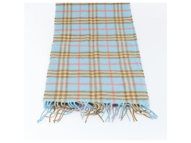 Sciarpa Nova Check in cashmere Burberrys Azzurro Chiaro Auth am10659 Blu chiaro - vista 12
