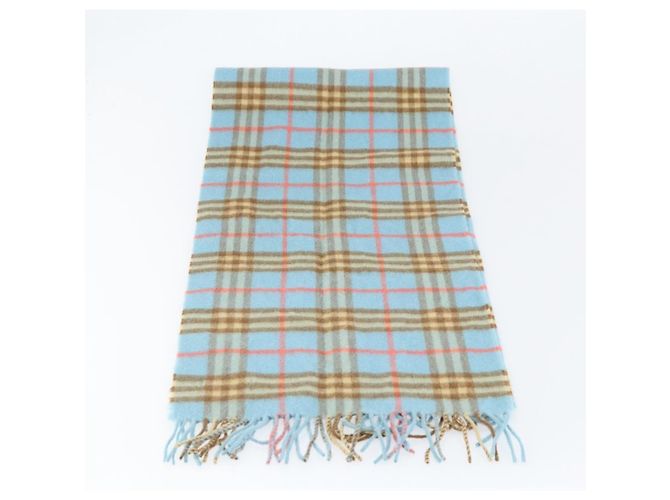 Sciarpa Nova Check in cashmere Burberrys Azzurro Chiaro Auth am10659 Blu chiaro - vista 13