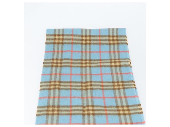 Sciarpa Nova Check in cashmere Burberrys Azzurro Chiaro Auth am10659 Blu chiaro - vista 14